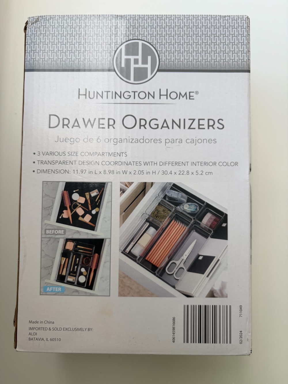 Huntington Home Clear Drawer Organizers